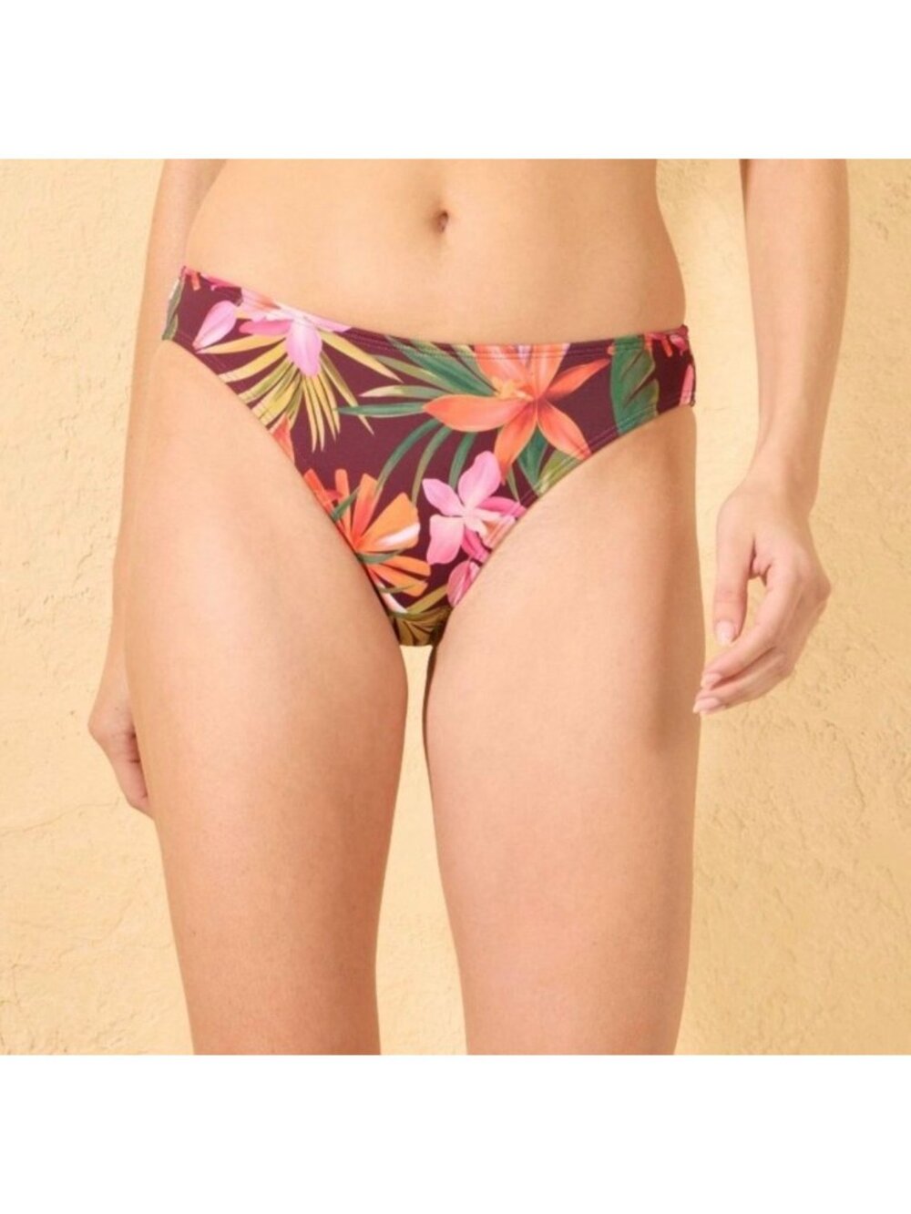 NWT Shade & Shore Tropical Floral Low Rise Cheeky Bikini Bottoms - Size: Medium